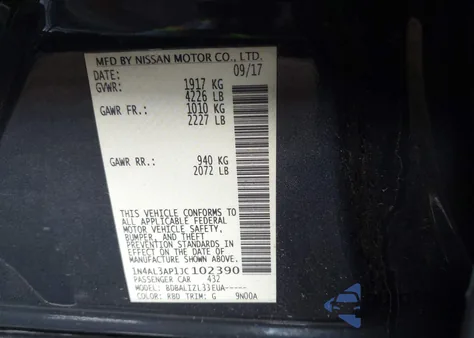 2018 Nissan Altima 2.5 Sv z USA, uszkodzony, nr VIN 1N4AL3AP1JC102390